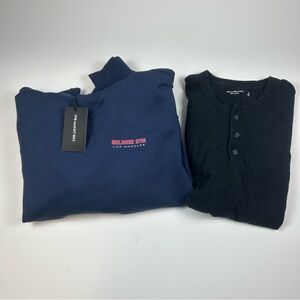 Abercrombie YPB Men’s SZ M Blue Melrose Gym LA Hoodie NEW Lot Of 2 Tshirt Black